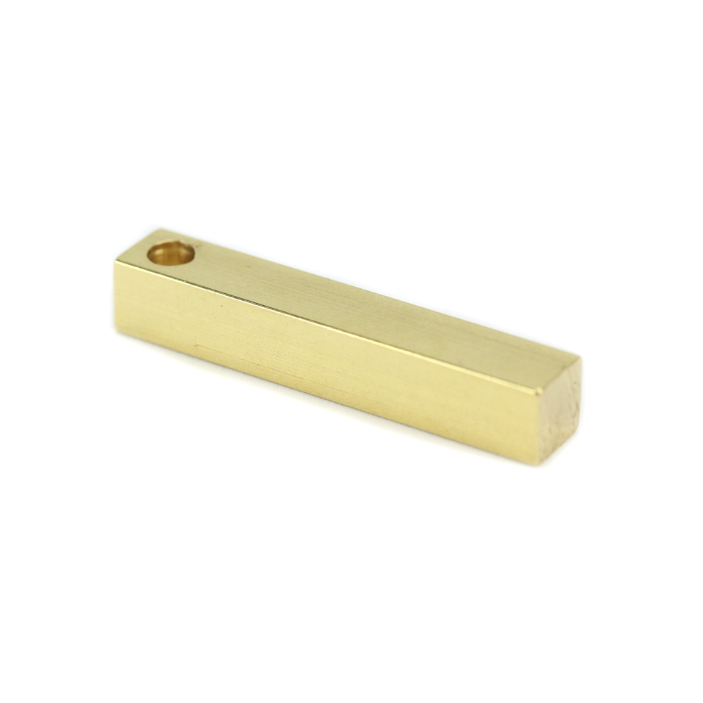 Metal Stamping Blanks Brass Four Sided Rectangle Bar, 38.1mm (1.5") x 6.4mm (.25"), with Hole